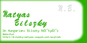 matyas bilszky business card